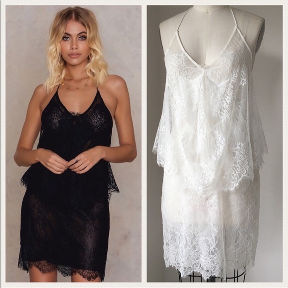 676-7 STYLESTALKER MARCELLE LACE SLIP DRESS Lingerie - Picture 3 of 8